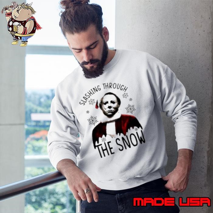 Myers Slashing Through The Snow Horror Christmas 2024 Sweatshirt