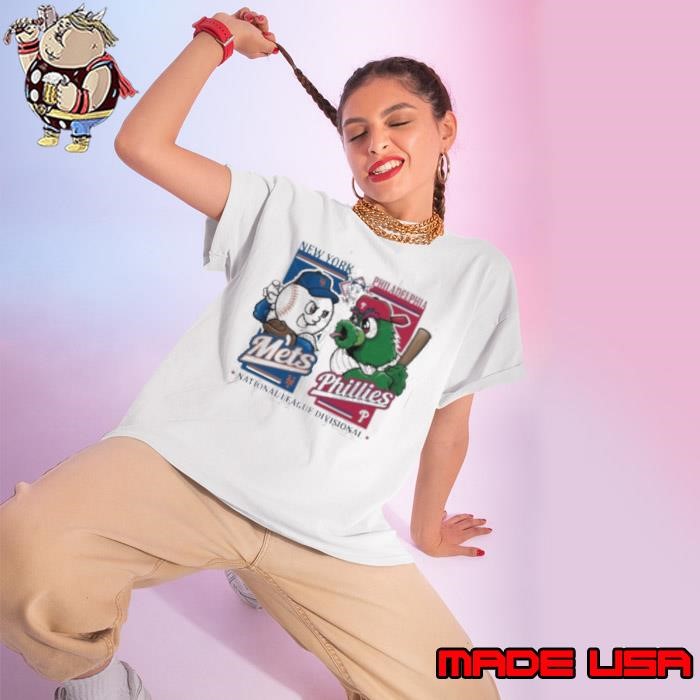 New York Mets vs Philadelphia Phillies 2024 National League Divisional Mascot Matchup Ladies tee
