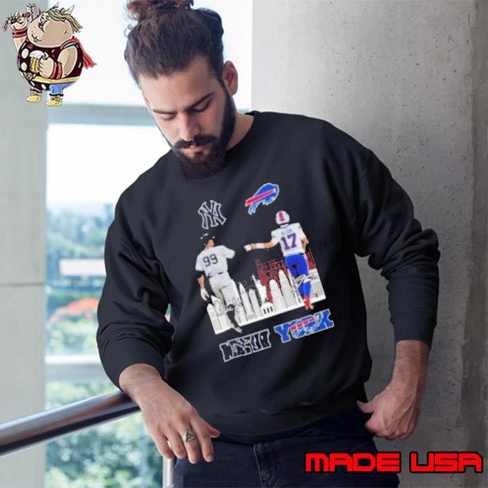 New York Yankees Aaron Judge And Buffalo Bills Josh Allen Signatures Skyline 2024 Sweatshirt