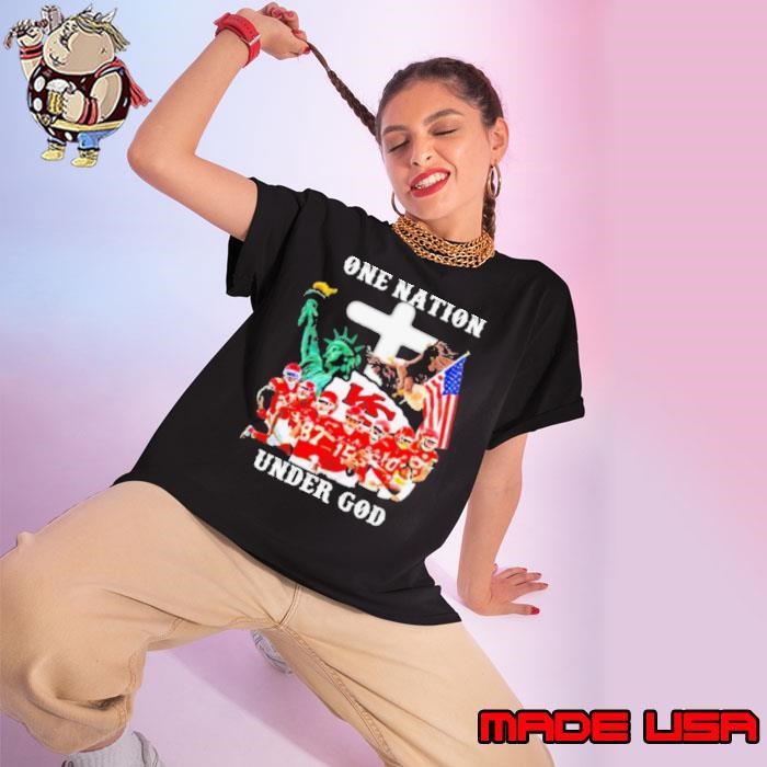 One Nation Under God Liberies American Flag Ladies tee