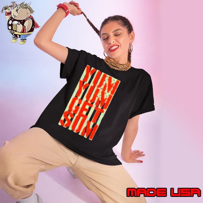Pat Powers Yum Yum Get Sum US Flag Ladies tee