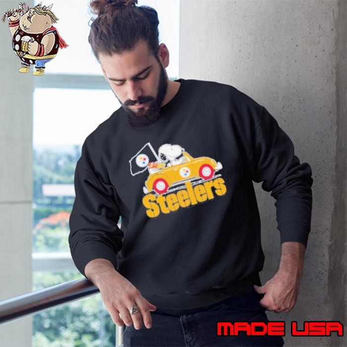 Peanuts Snoopy And Woodstock X Pittsburgh Steelers On Car Sweatshirt
