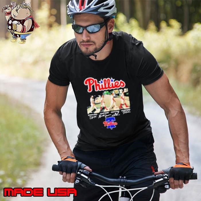 Philadelphia Phillies walking across Marsh Stubbs Pache Schwarber signatures Unisex