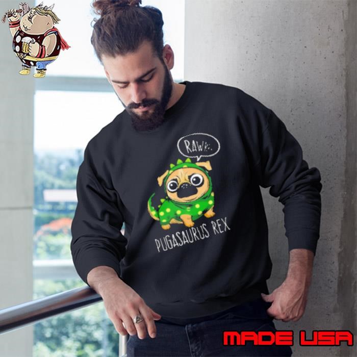 Pugasaurus Rex Funny Halloween Pug Sweatshirt