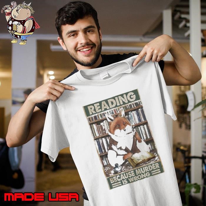 Reading Because Murder Is Wrong Cat Funny Unisex