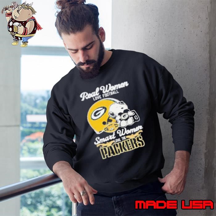 Real Women Love Football Smart Women Love The Green Bay Packers X Snoopy Sweatshirt