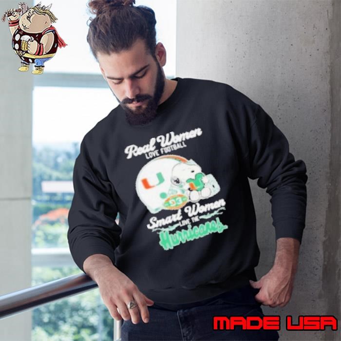 Real Women Love Football Smart Women Love The Miami Hurricanes X Snoopy Sweatshirt