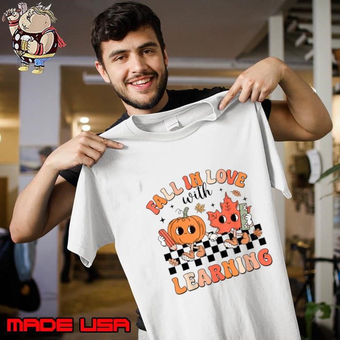 Retro Fall In Love With Learning Autumn Pumpkin Teacher Unisex