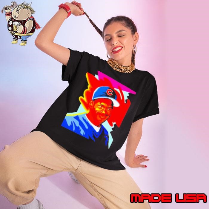 Sammy Sosa Chicago Cubs Baseball Portrait Art Retro Ladies tee