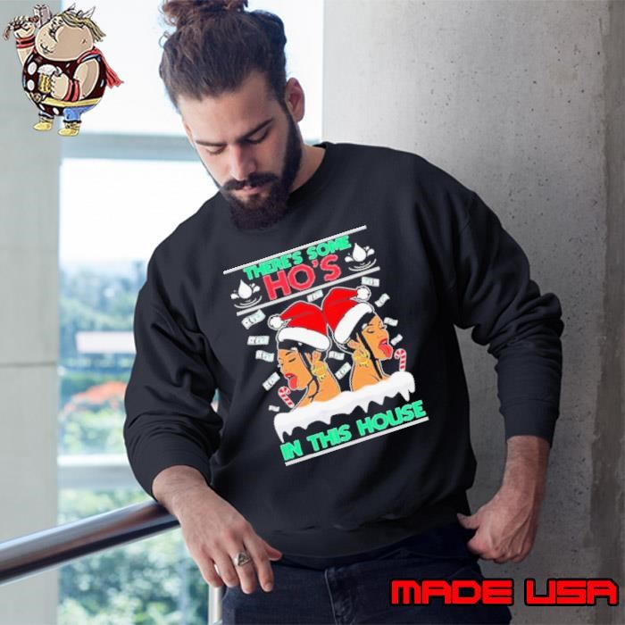 Santa Cardi B theres some hoes in this house Ugly Christmas Sweatshirt