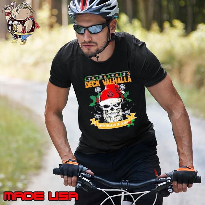 Santa Claus Deck Valhalla With Skulls Of Glory Ugly Merry Christmas Unisex