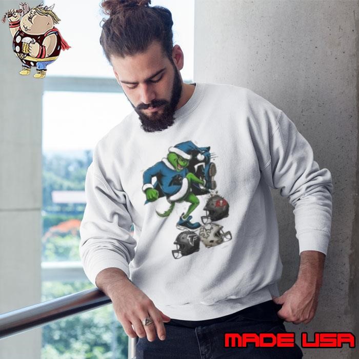 Santa Grinch Carolina Panthers Stomp On NFL Teams Christmas 2024 Sweatshirt