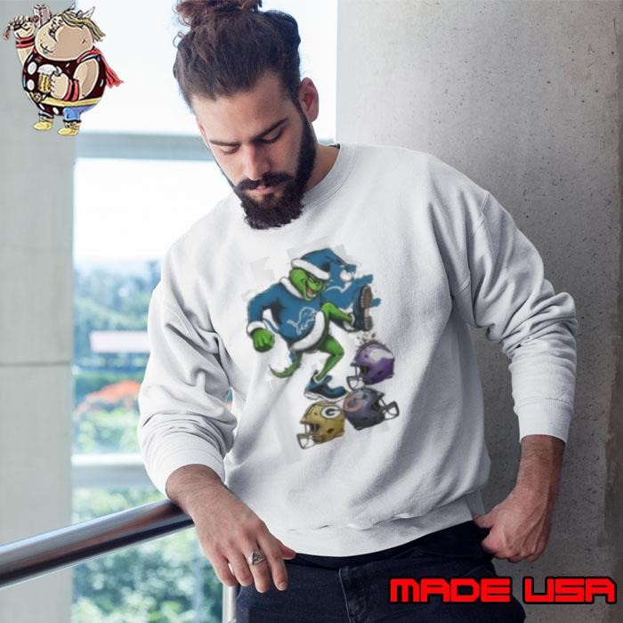 Santa Grinch Detroit Lions Stomp On NFL Teams Christmas 2024 Sweatshirt