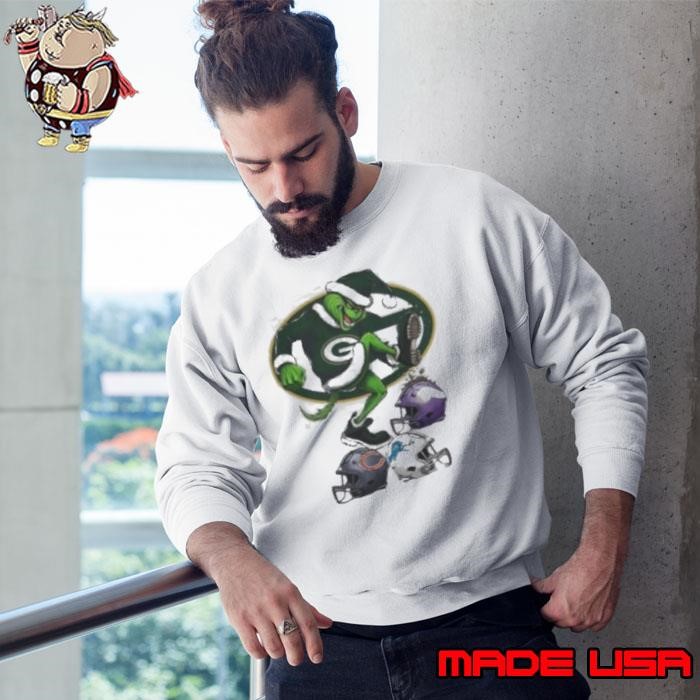Santa Grinch Green Bay Packers Stomp On NFL Teams Christmas 2024 Sweatshirt