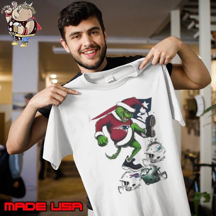 Santa Grinch New England Patriots Stomp On NFL Teams Christmas 2024 Unisex