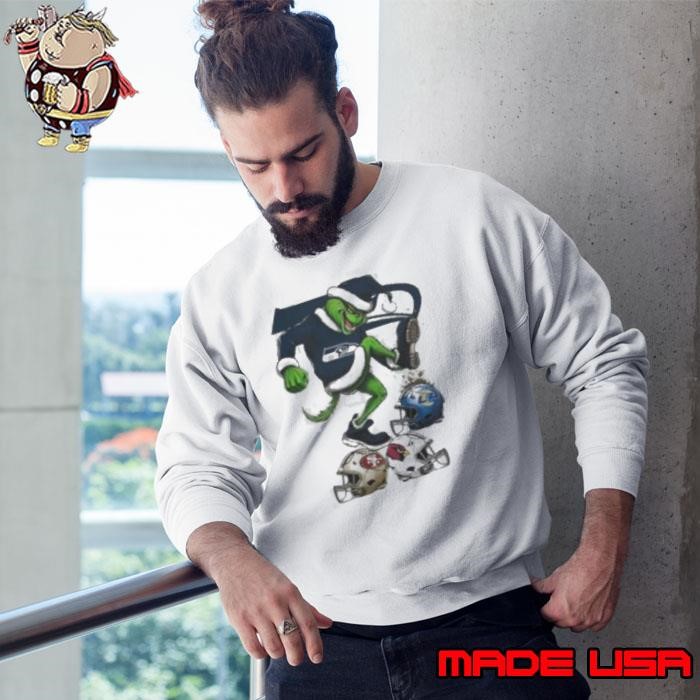 Santa Grinch Seattle Seahawks Stomp On NFL Teams Christmas 2024 Sweatshirt