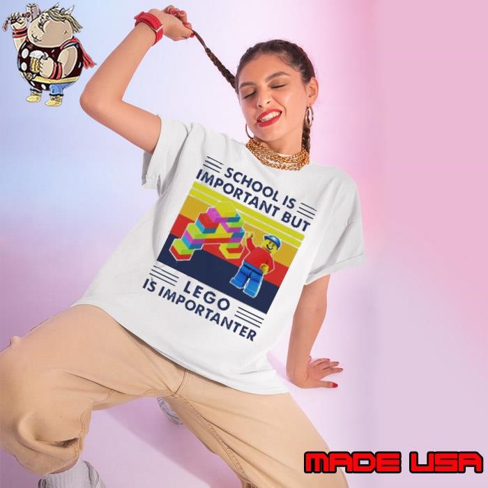 School is important but Lego is importanter vintage Ladies tee