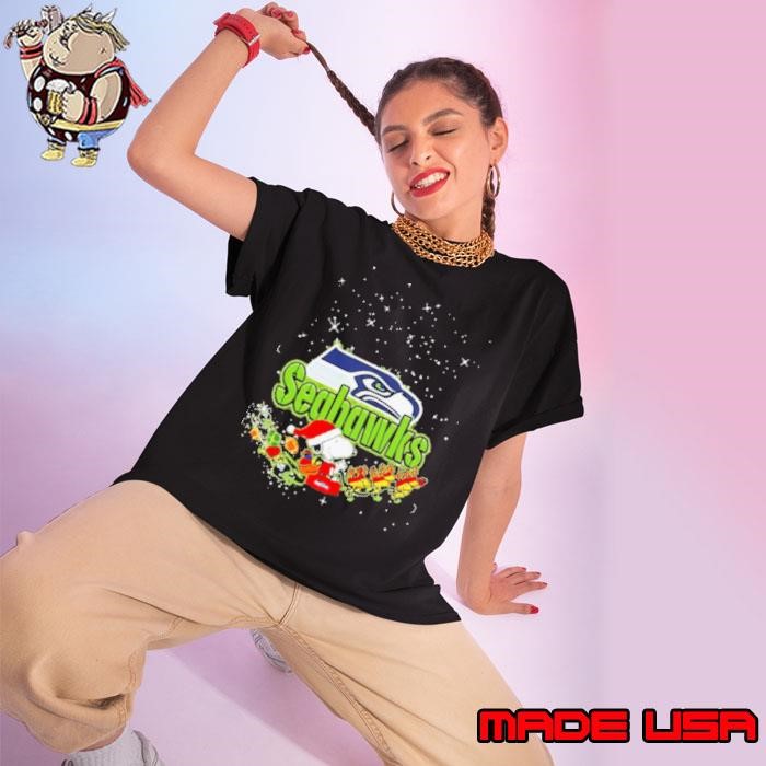 Seattle Seahawks Snoopy Christmas Ladies tee