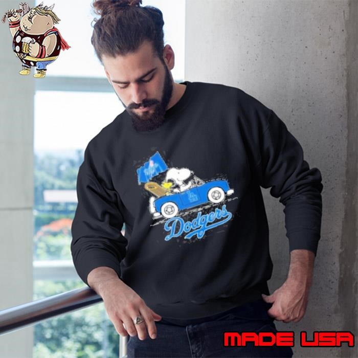 Snoopy And Woodstock X Los Angeles Dodgers October Driving Car 2024 Sweatshirt