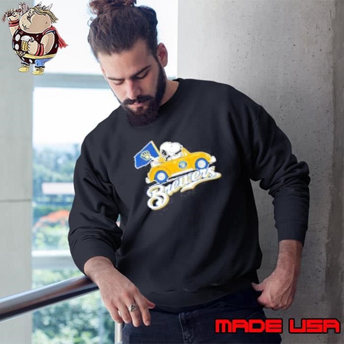 Snoopy And Woodstock X Milwaukee Brewers October Driving Car 2024 Sweatshirt