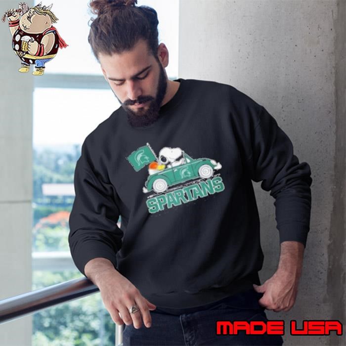 Spartans Peanuts Snoopy Car Cartoon Sports 2024 Sweatshirt