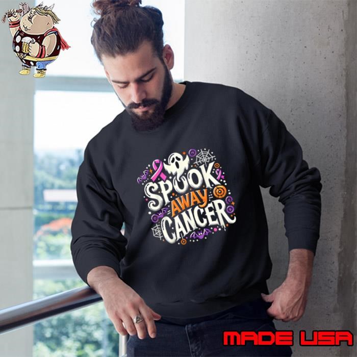 Spook Away Cancer October Halloween Breast Cancer Awareness Sweatshirt