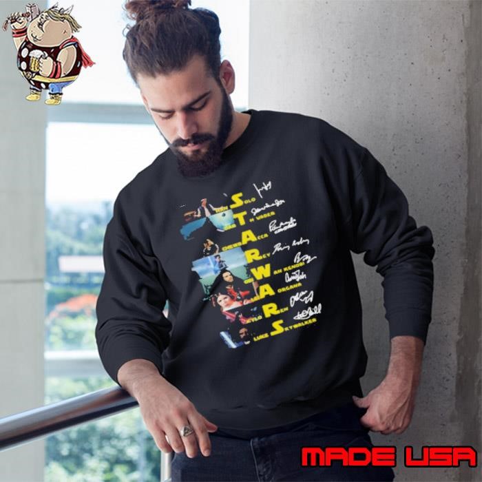 Star Wars Movie Han Solo Darth Vader Chewbacca Rey Obi Wan Kenobi Leia Organa Kylo Ren Luke Skywalker Signature Sweatshirt