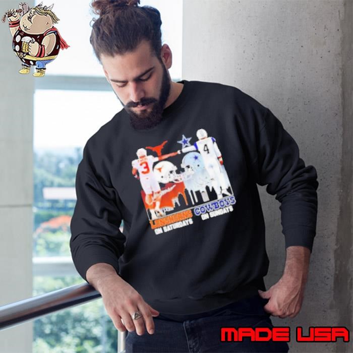 Texas Longhorns on saturdays vs Dallas Cowboys on sundays skyline Sweatshirt