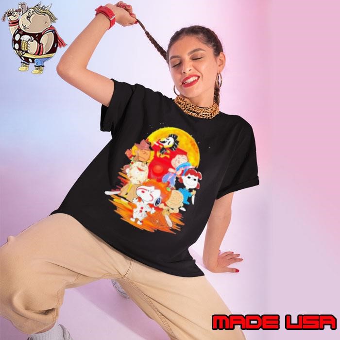 The Peanuts Snoopy And Friends Horror Face On The Moon shirt