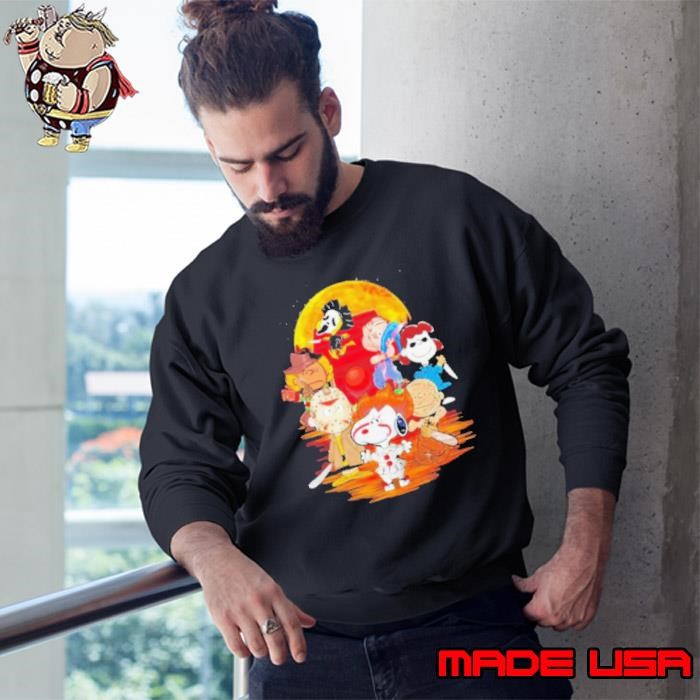 The Peanuts Snoopy And Friends Horror Face On The Moon Sweatshirt