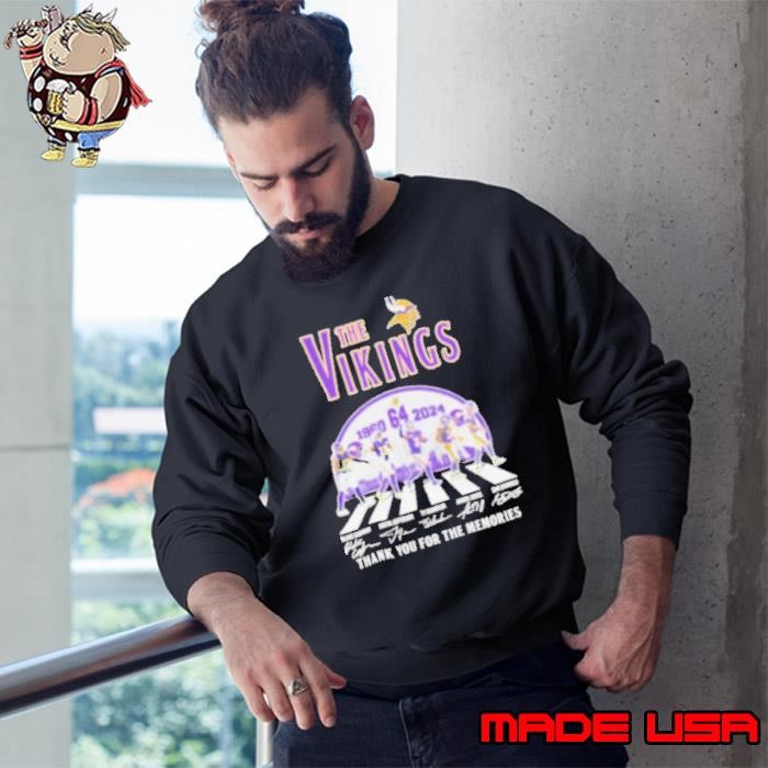 The Vikings Football Abbey Road 64 Years 1960 2024 Thank You For The Memories Signatures Sweatshirt