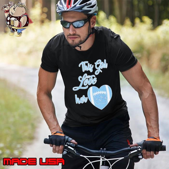 This Girl Love Her North Carolina Tar Heels Football Heart Unisex