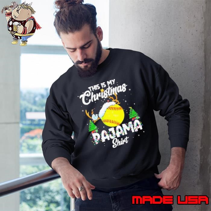 This Is My Christmas Pajama Softball Christmas Pajamas Sweatshirt