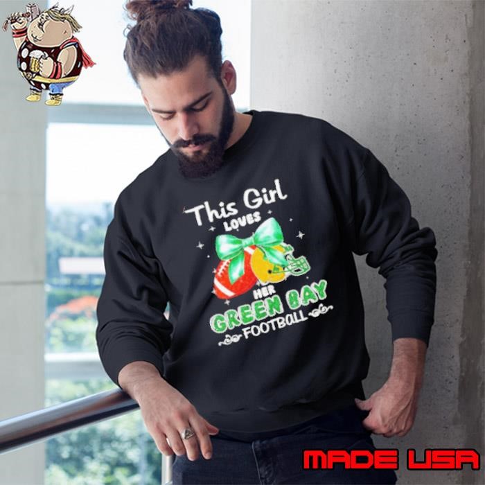 This girl loves her Green Bay Packers Football faux glitter Sweatshirt