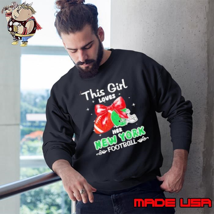 This girl loves her New York Jets Football faux glitter Sweatshirt
