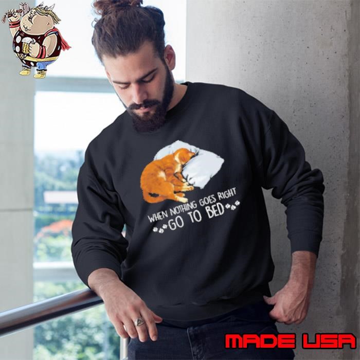 When Nothing Goes Right Go To Bed Funny Cat Sweatshirt