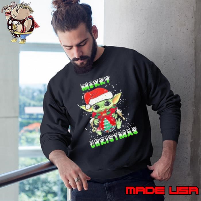 Yoda Santa Hug Balls Merry Christmas Sweatshirt