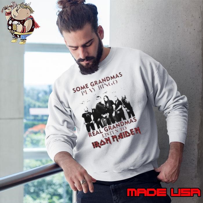 plaid some grandmas play bingo real grandmas listen to iron maiden signature Sweatshirt