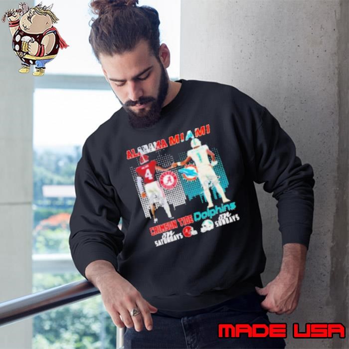 Alabama Crimson Tide Jalen Milroe x Miami Dolphins Tua Tagovailoa On Saturdays Signatures Sweatshirt