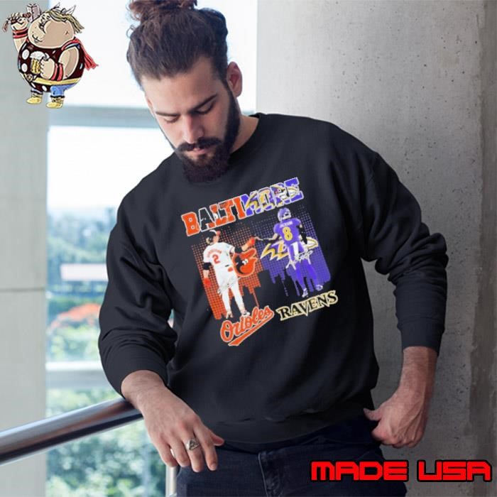 Baltimore Orioles Gunnar Henderson And Baltimore Ravens Lamar Jackson 2024 Signature Sweatshirt