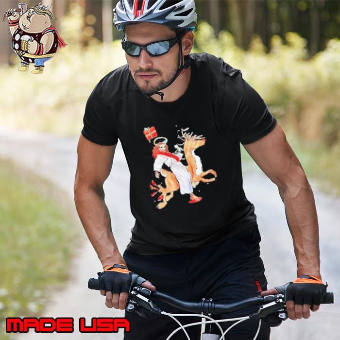 Best Christian Riding Reindeer Merry Christmas Unisex