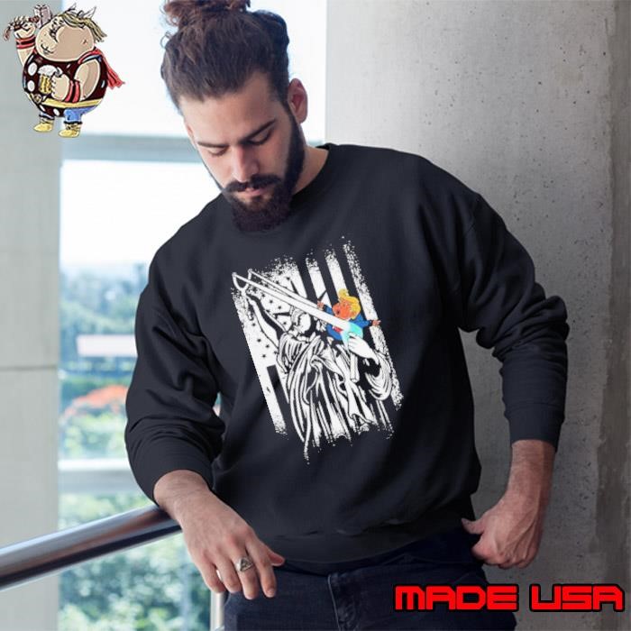 Biden 46th President Statue Of Liberty Goodbye Trump American Flag Sweatshirt