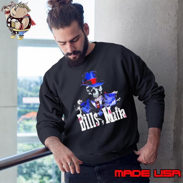 Bills Mafia Skull Smoking Football Sweatshirt