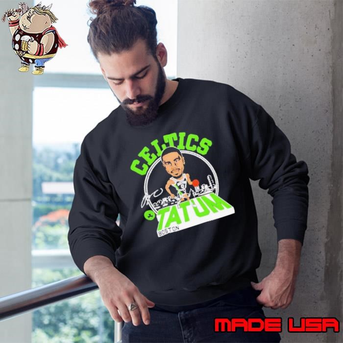 Boston Celtics Jayson Tatum signature caricature skyline Sweatshirt