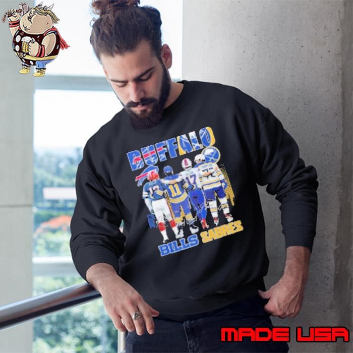 Buffalo Bills Josh Allen Jim Kelly Buffalo Sabres Gilbert Perreault Tage Thompson Sweatshirt
