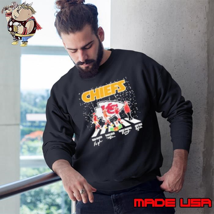 Chiefs Christmas Abbey Road Isiah Pacheco Travis Kelce Patrick Mahomes And Andy Reid Sweatshirt