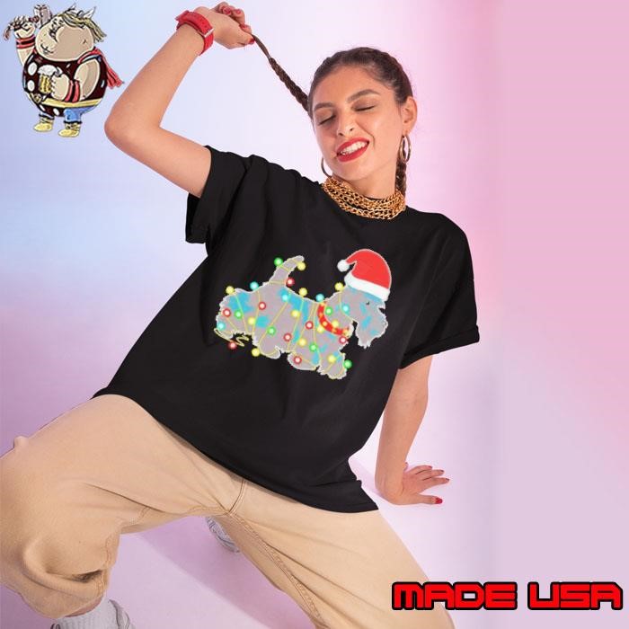 Christmas Lights Scottie Dog Lover Ladies tee