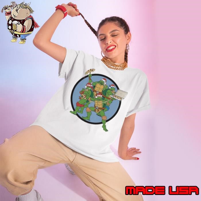 Christmas Pizza Teenage Mutant Ninja Turtles Ladies tee