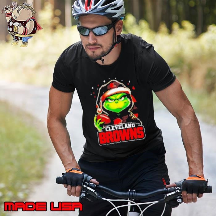 Cleveland Browns Grinch wearing Santa hat Christmas 2024 Unisex