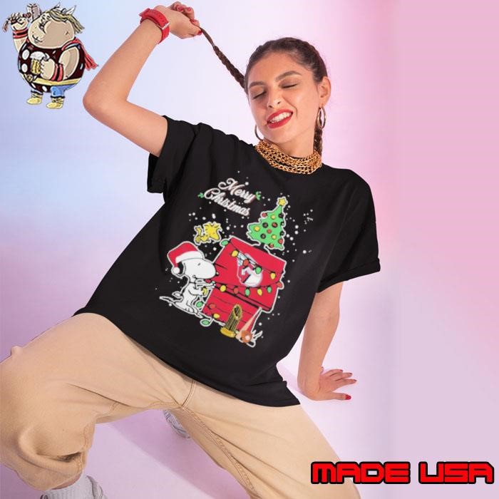 Cleveland Guardians Merry Christmas With Snoopy Baby Ladies tee